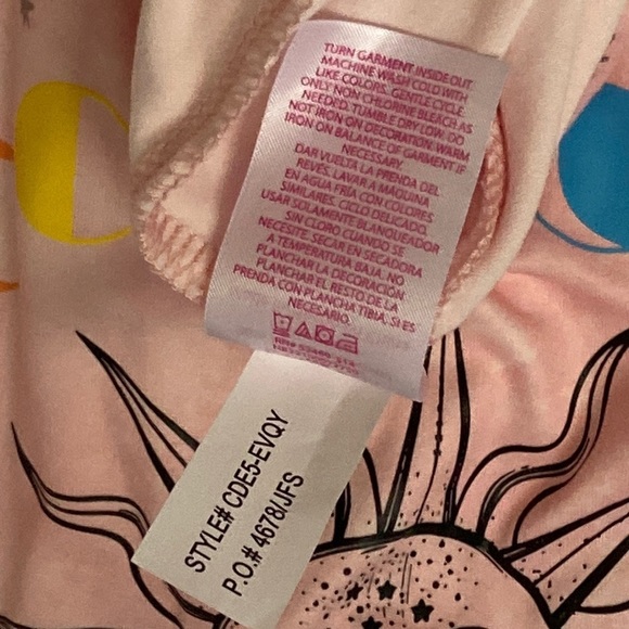 Noboundaries sz-L(11-13) tweenTop- sunDial- fun astrological design- peachy/Pink - Picture 12 of 16